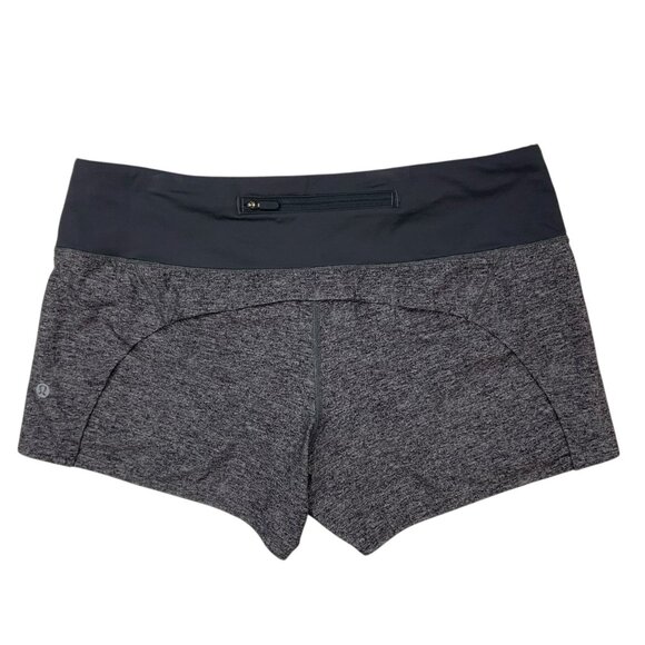 Lululemon Run Times Shorts 8 Heather Lux Multi Black Mid Rise Built In Brief - Picture 13 of 14
